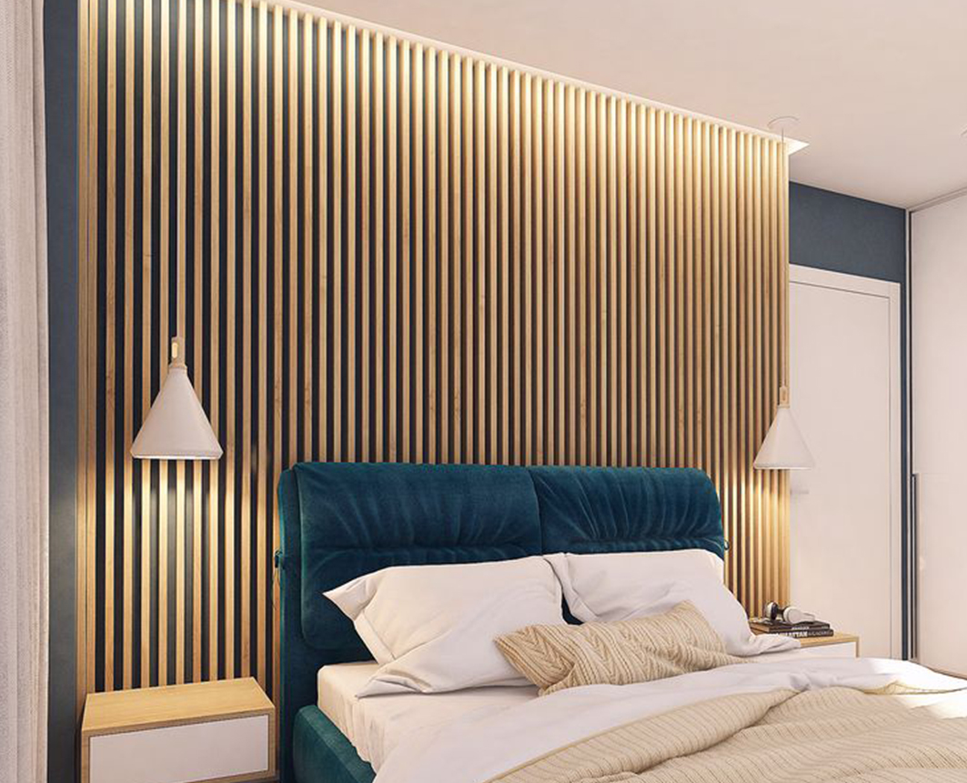 Slat accent wall