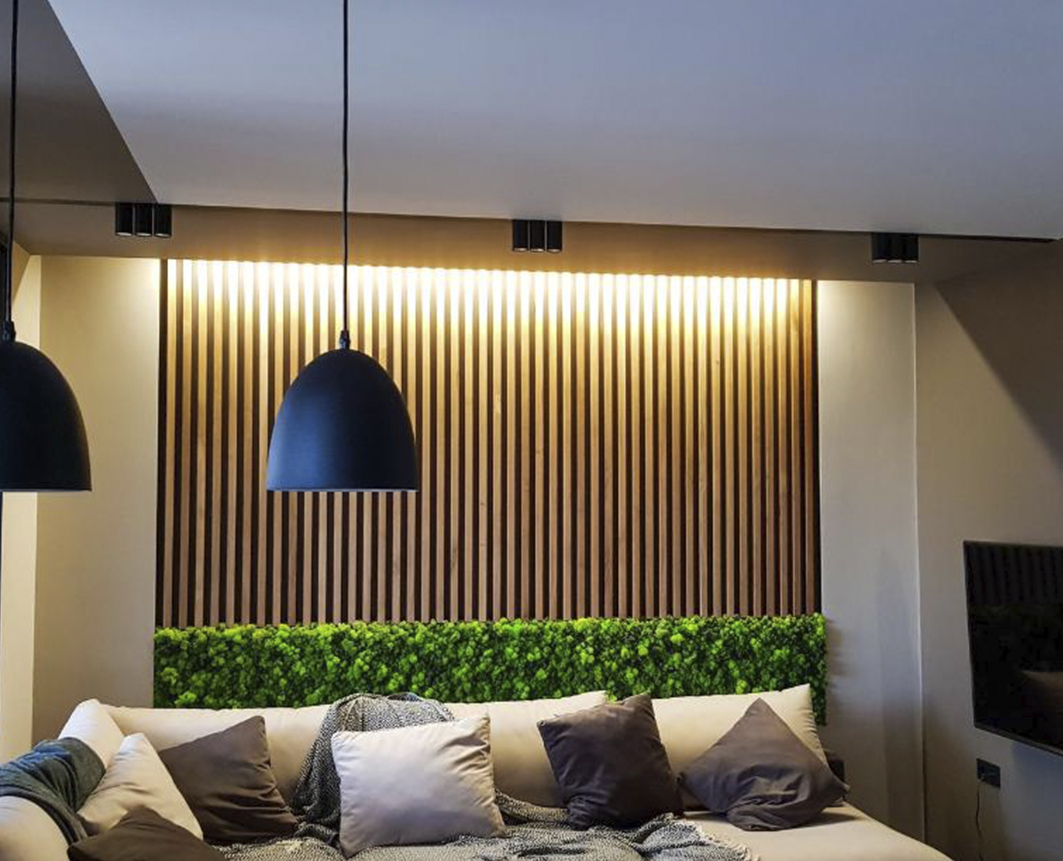 Slat accent wall