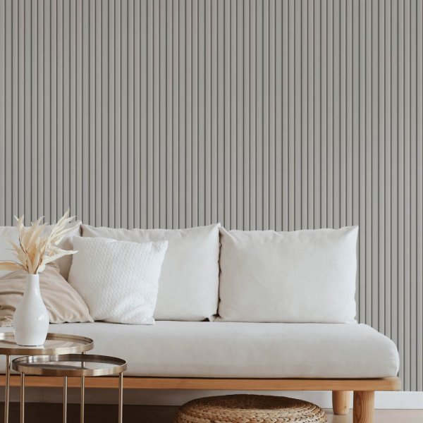 Wall Panel MDF Stella Beats De Luxe 2750х119х16 Sandgrau (pack of 4 pcs.)