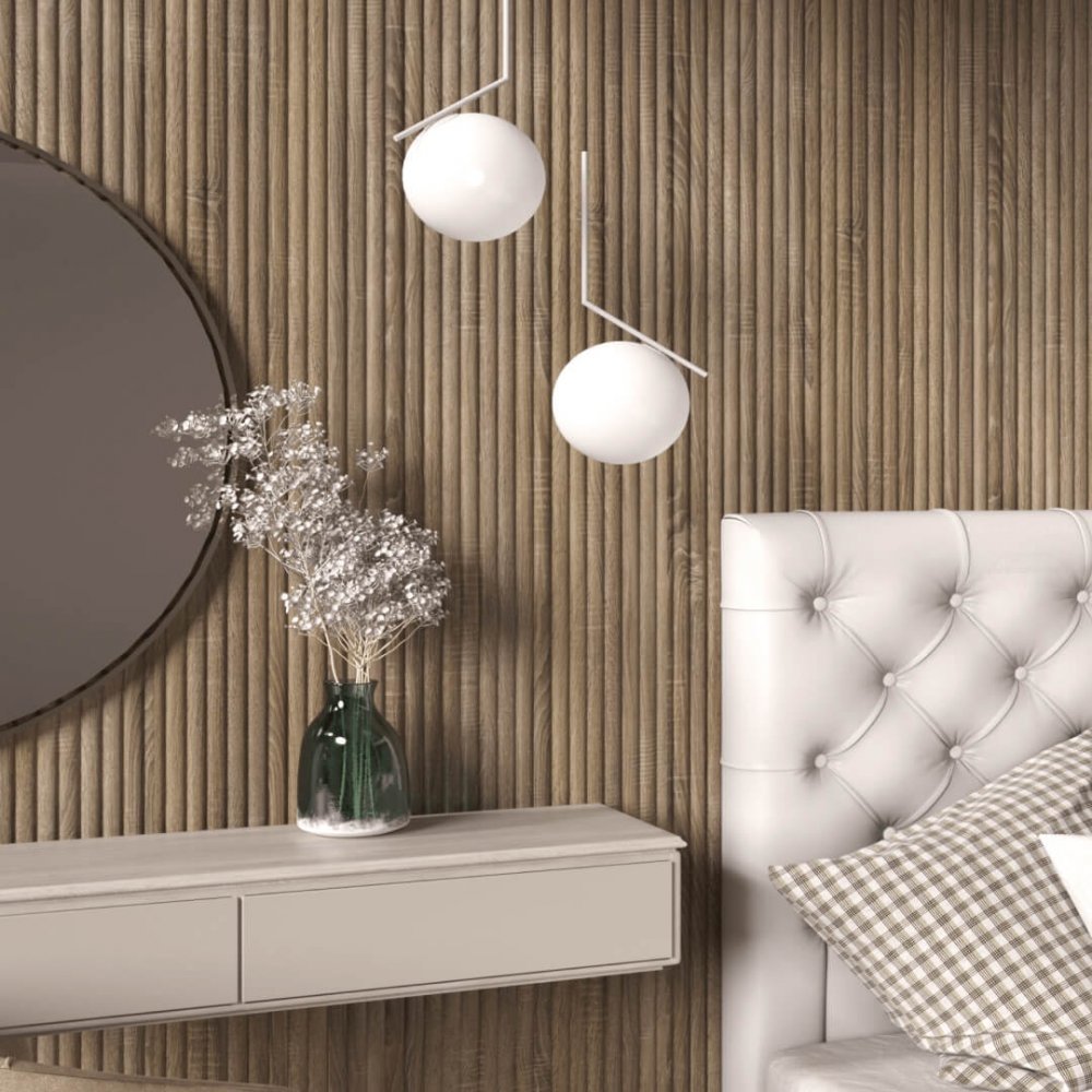 Wall Panel MDF Stella Wave Standart 2750х119х16 Vintage Oak (pack of 4 pcs.)