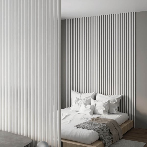 Interior slat MDF Stella 6 Standart 2750*27*6 White (pack of 15 pcs.)