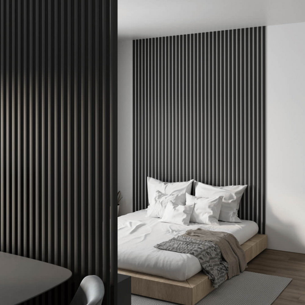 Interior slat MDF Stella 12 Standart 2750*27*12 Black Edition (pack of 15 pcs.)