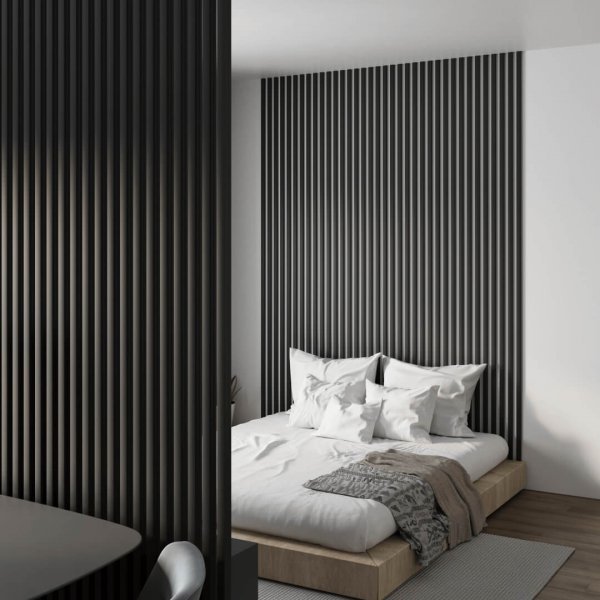 Interior slat MDF Stella 6 Standart 2750*27*6 Black Edition (pack of 15 pcs.)