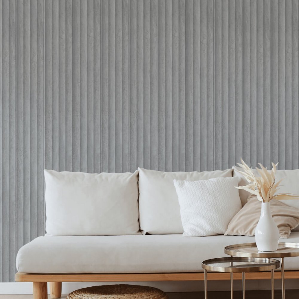 Wall Panel MDF Stella Wave Standart 2750х119х16 Chicago Concrete (pack of 4 pcs.)