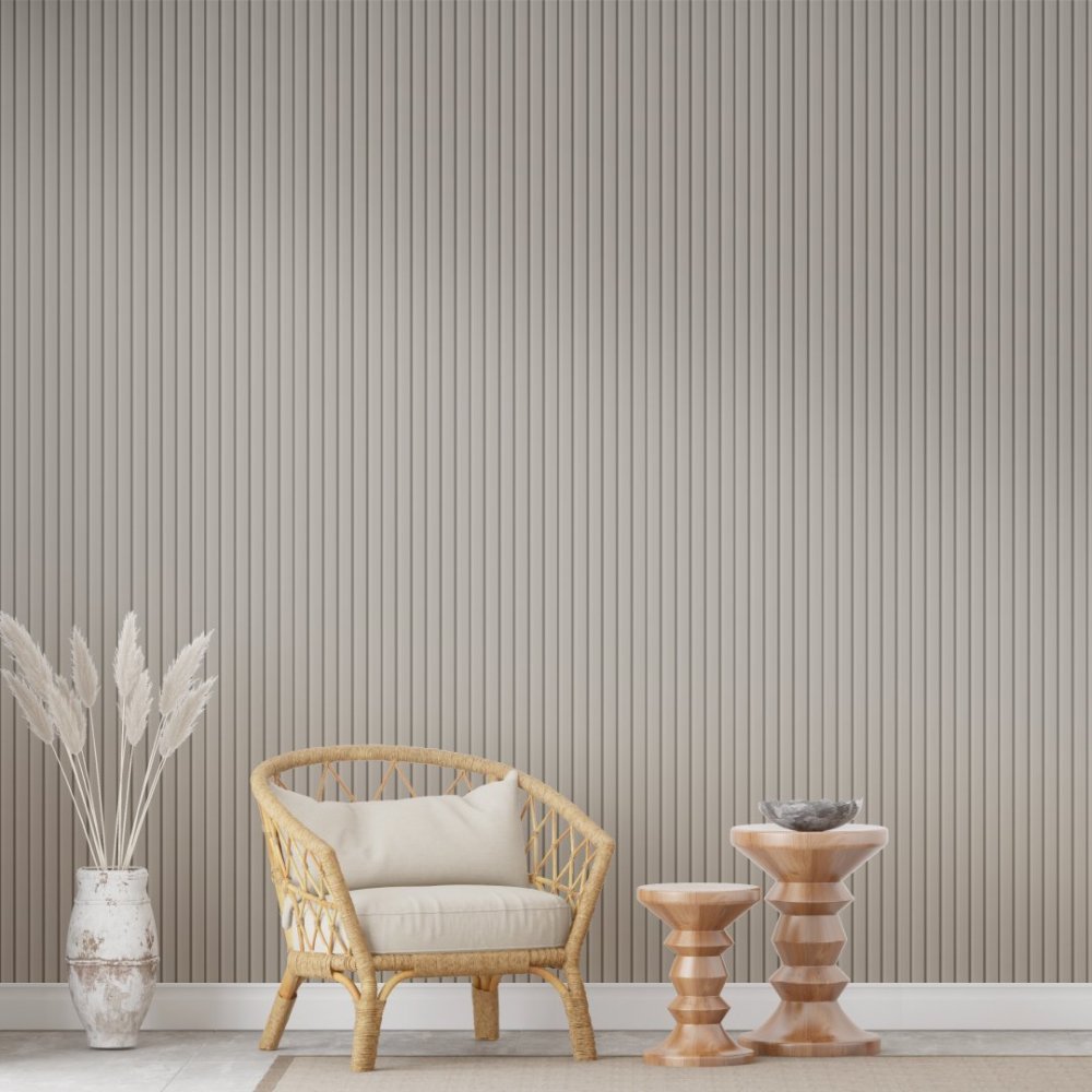 Wall Panel MDF Stella Beats De Luxe NEW 2750х119х12 Sandgrau (pack of 5 pcs.)