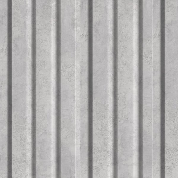 Wall Panel MDF Stella Beats Standart 2750х119х16 Chicago Concret (pack of 4 pcs.)