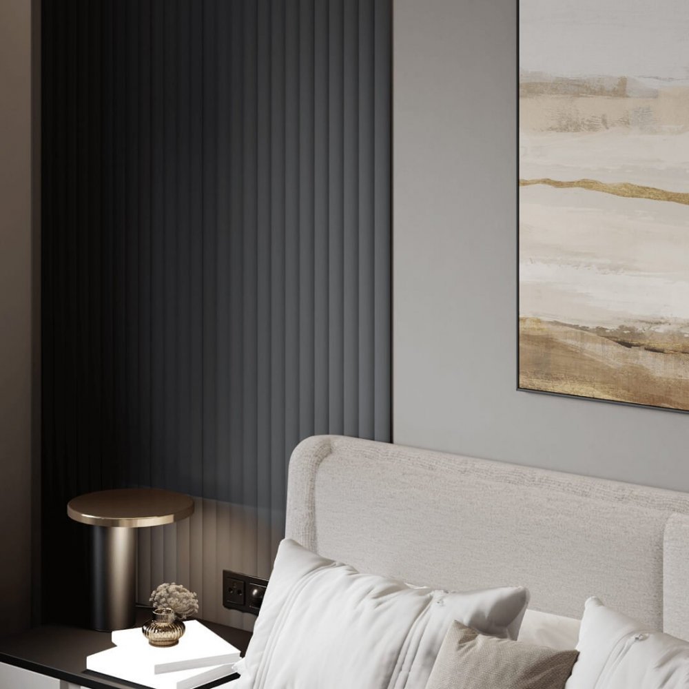 Start-finish profile for MDF Stella Wave De Luxe Black Lead 2750x55x16 (pack of 4 pcs.)