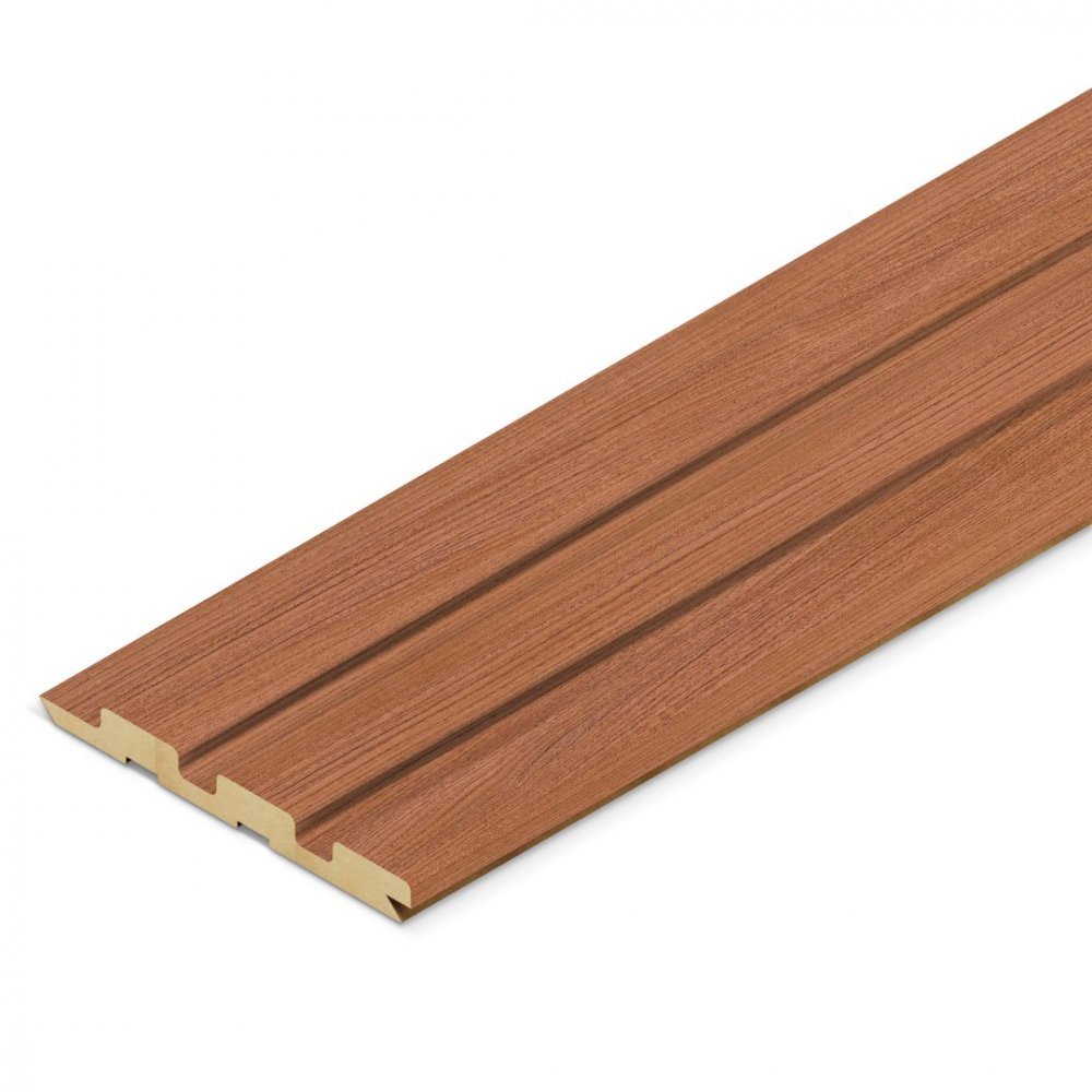 Wall Panel MDF Stella Beats Standart NEW 2750х119х12 Teak (pack of 5 pcs.)