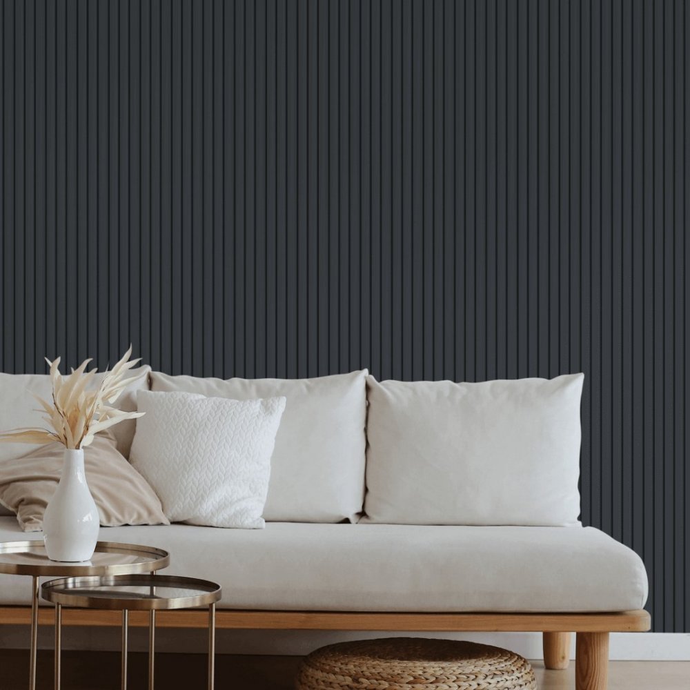 Wall Panel MDF Stella Beats Standart NEW 2750х119х12 Black Edition (pack of 5 pcs.)