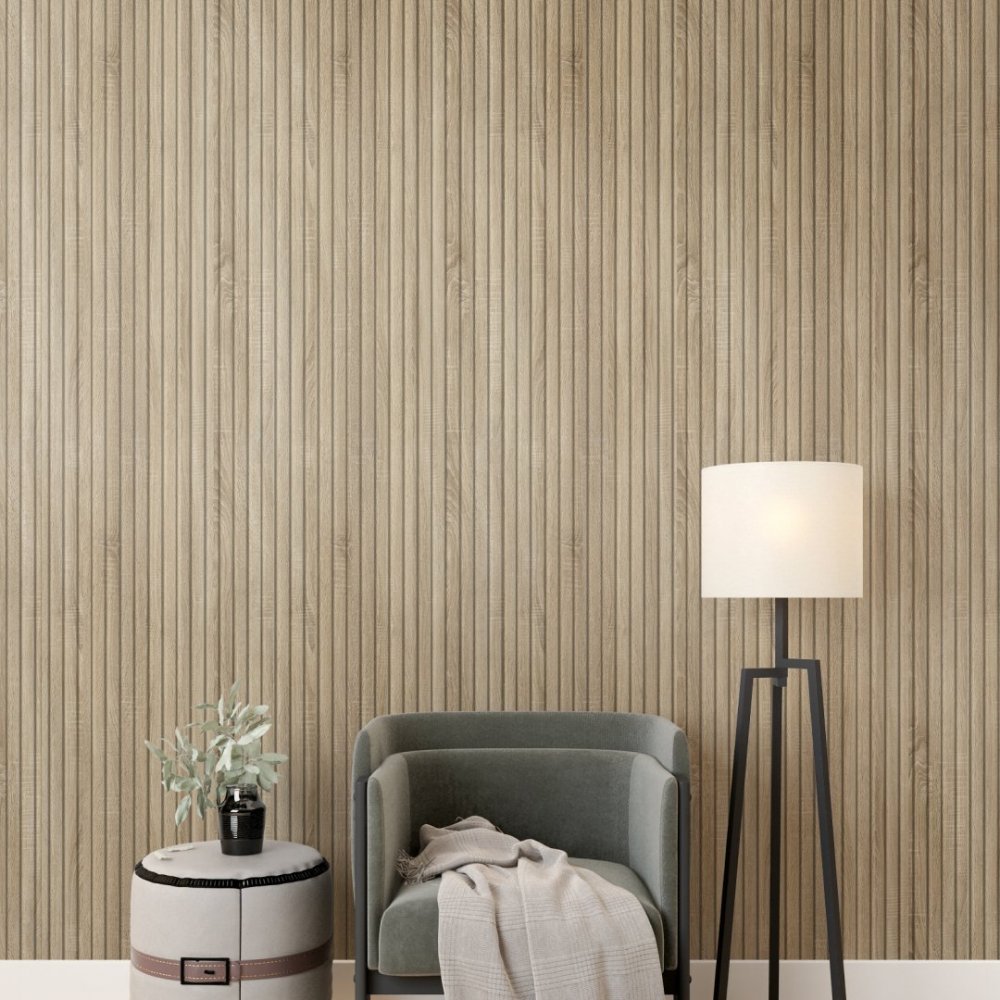 Wall Panel MDF Stella Beats Standart NEW 2750х119х12 Sonoma Oak (pack of 5 pcs.)