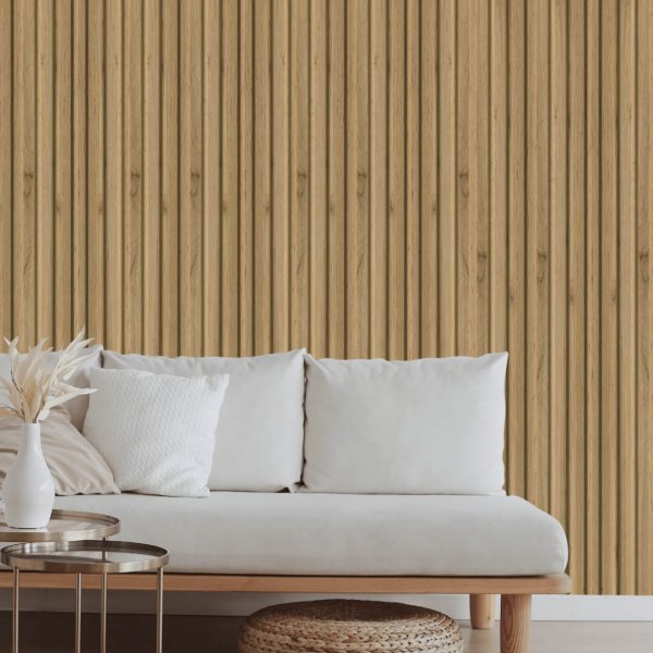 Wall Panel MDF Stella Beats Standart 2750х119х16 Pecan (pack of 4 pcs.)