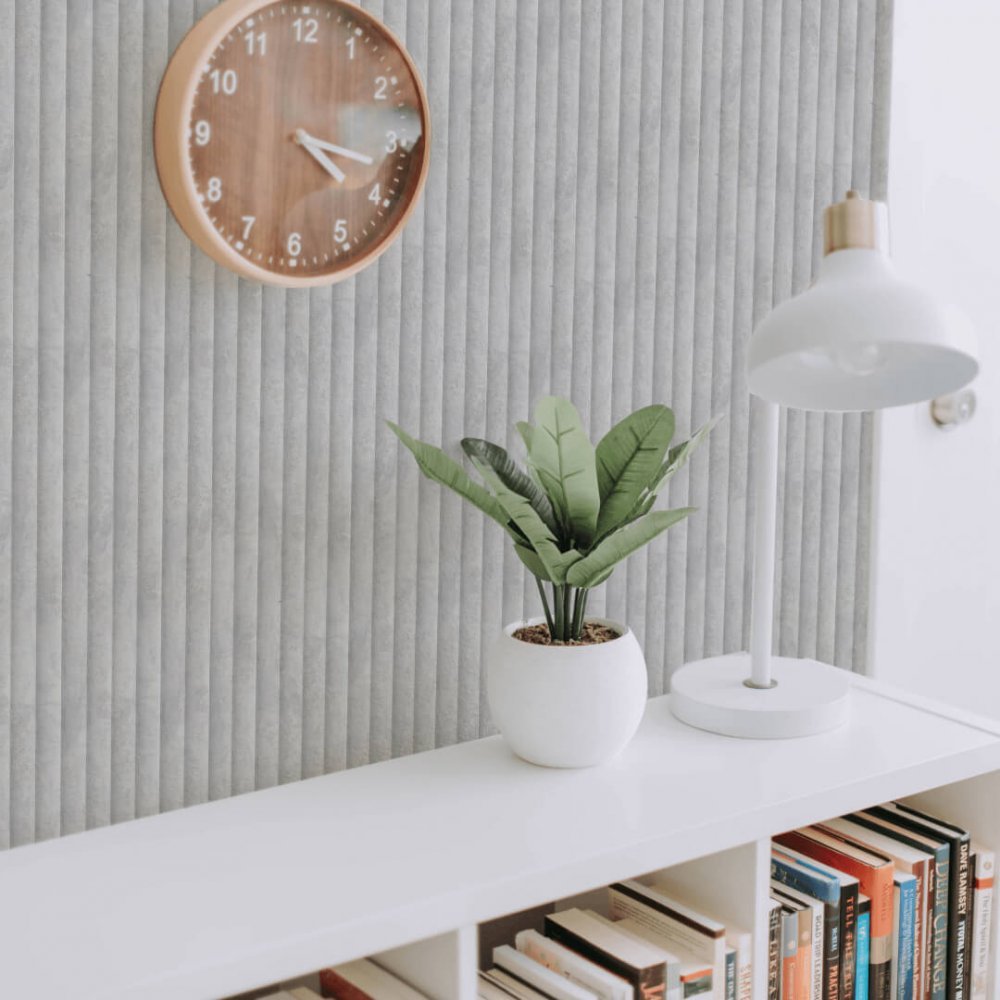 Wall Panel MDF Stella Wave Standart 2750х119х16 Chicago Concrete (pack of 4 pcs.)