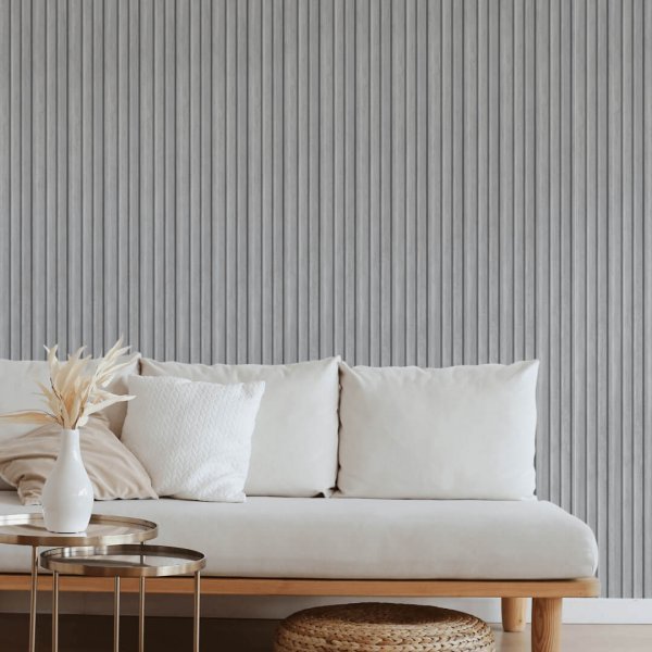 Wall Panel MDF Stella Beats Standart 2750х119х16 Chicago Concret (pack of 4 pcs.)