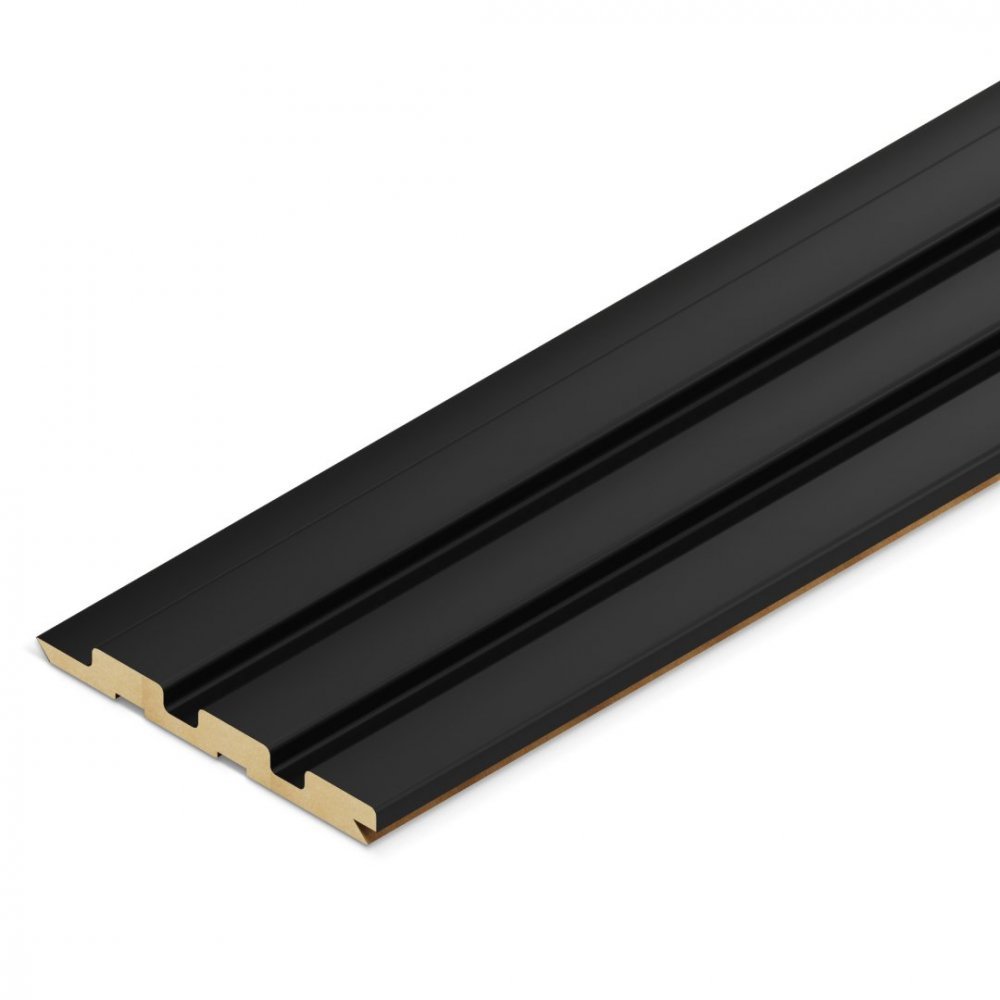 Wall Panel MDF Stella Beats Standart NEW 2750х119х12 Black Edition (pack of 5 pcs.)