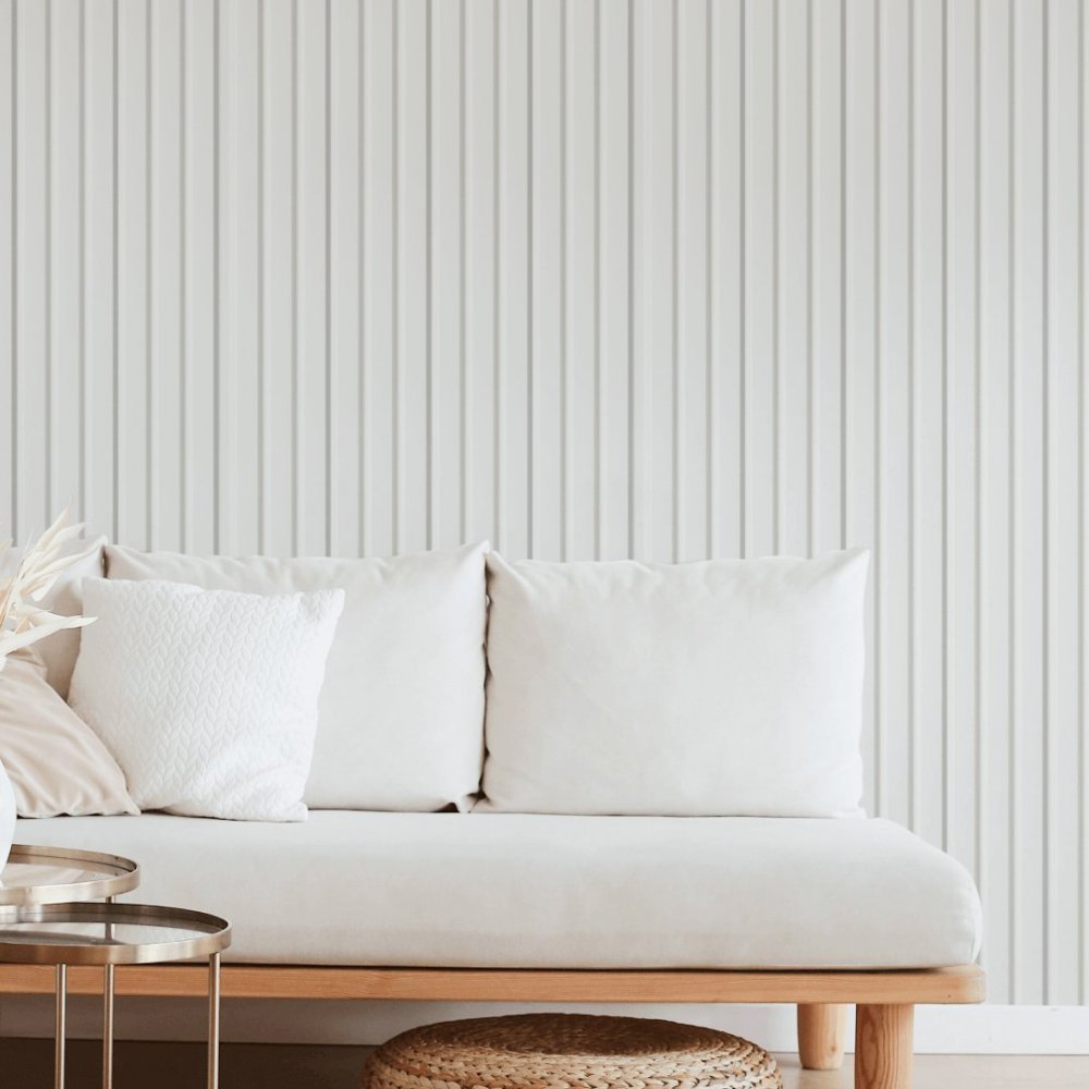 Wall Panel MDF Stella Beats Standart NEW 2750х119х12 White (pack of 5 pcs.)