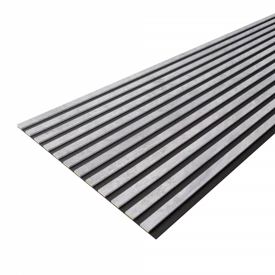 Acoustic Panel 12 Slats 8,5 mm Premium Chicago Concrete 2780x600x9 (pack of 4 pcs.)