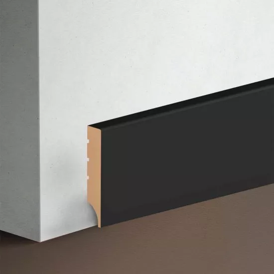 Skirting board MDF Stella Light 70 2000х70х12 De Luxe Black Lead (pack of 6 pcs.)