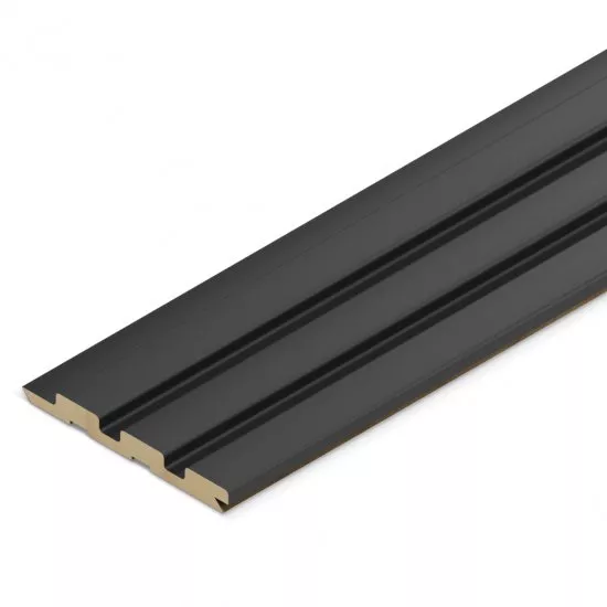 Wall Panel MDF Stella Beats De Luxe NEW 2750х119х12 Black Lead (pack of 5 pcs.)