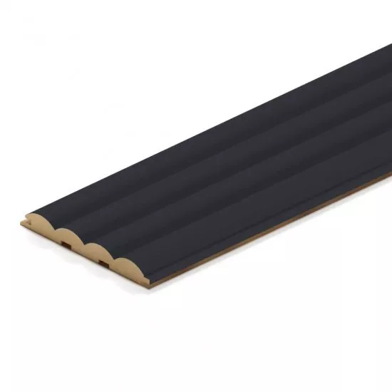 Wall Panel MDF Stella Wave De Luxe 2750х119х16 Black Lead (pack of 4 pcs.)