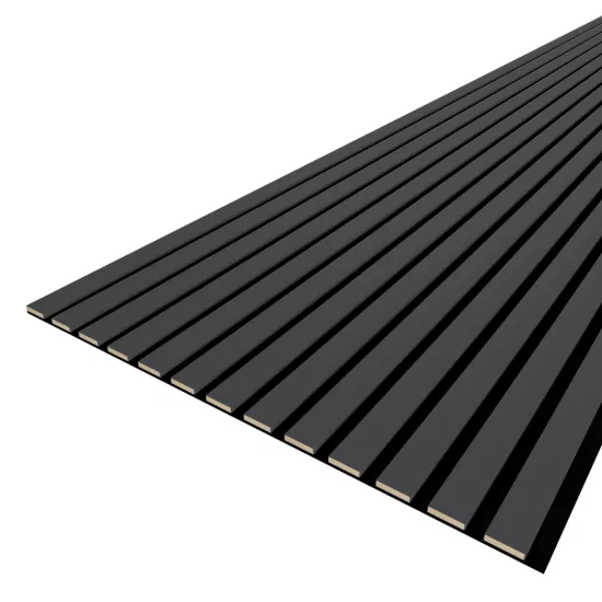 Acoustic Panel 13 Slats 9 mm Deluxe Black Lead 2780x600x9 (pack of 4 pcs.)