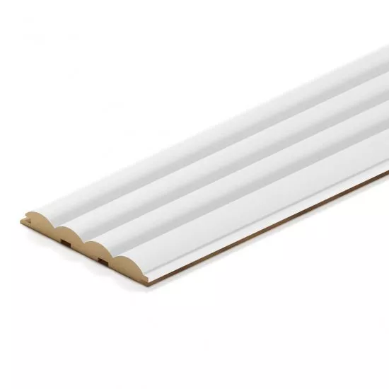 Wall Panel MDF Stella Wave Standart 2750х119х16 White (pack of 4 pcs.)