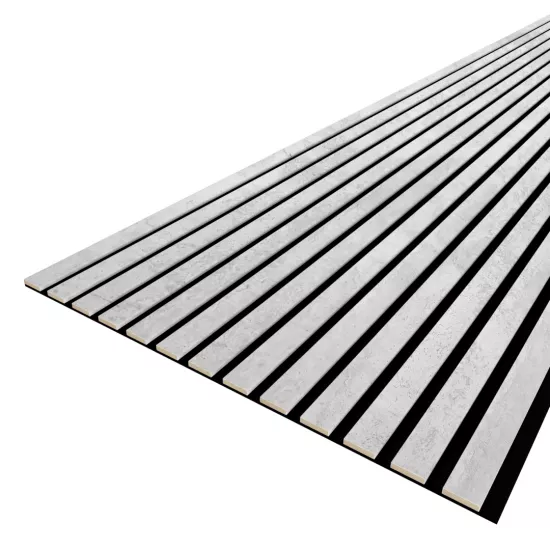 Acoustic Panel 13 Slats 9 mm Premium Chicago Concrete 2780x600x9 (pack of 4 pcs.)