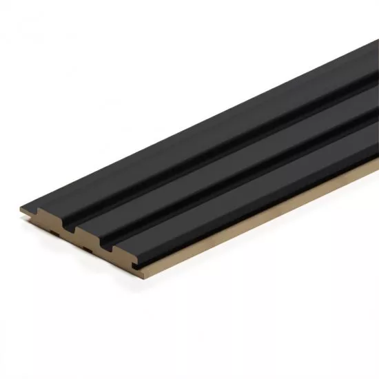 Wall Panel MDF Stella Beats Standart 2750х119х16 Black Edition (pack of 4 pcs.)