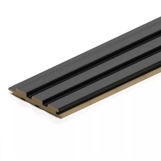Wall Panel MDF Stella Beats De Luxe 2750х119х16 Black Lead (pack of 4 pcs.)